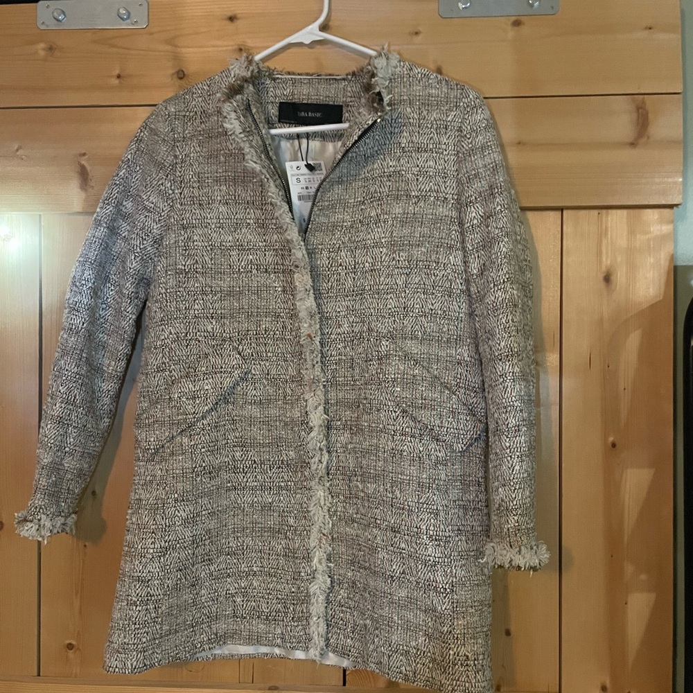 Lined Bouclé Coatigan in Heathered Gray